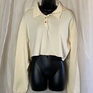 Cropped Button Sweater Top - Princess Polly